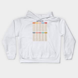 Math Subtraction Table in Muted Boho Rainbow Colors for Kids Kids Hoodie